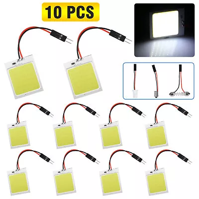 10x 48SMD COB White LED Festoon T10 BA9S Car Interior Panel Dome Map Light Bulbs • $10.98