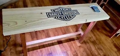 Harley-Davidson Wood Bench Silhouette Bar & Shield Logo • $298.99