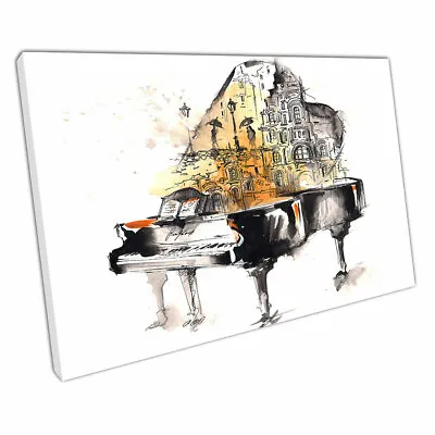 City Streets Watercolour Musical Music Piano Illustration Art Wall Art Print • $17.43