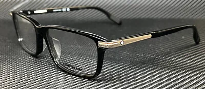 MONT BLANC MB0217OA 001 Black Silver Men's Extra Large 56 Mm Eyeglasses • $204