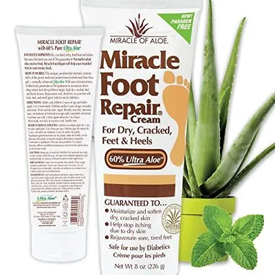 Miracle Foot Repair Cream 8 Oz Repairs Dry Cracked Heels And Feet Diabetic-saf • $19.29