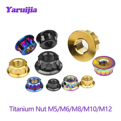 Titanium Nut M5 M6 M8 M10 M12 Flange 12-Point Nut For Bike Motorcycle Modified • $2.67