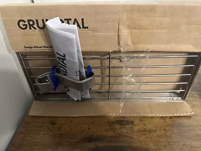 IKEA GRUNDTAL Kitchen Home Wall Shelf Rack Holder Stainless Steel-NEW • £23.74