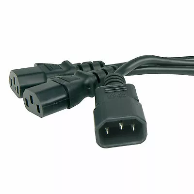 1.8m IEC Splitter Cable C14 Plug To 2 X C13 Socket Y Lead (1m+0.8m) [008114] • £11.29