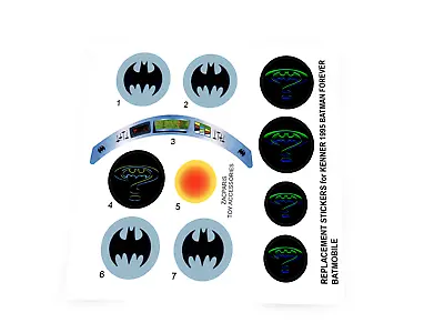 CUSTOM STICKERS For Batman Forever BATMOBILE Kenner 1995 • $10