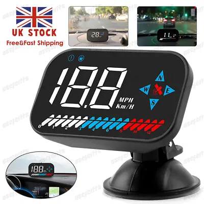£25.99 • Buy Universal Car HUD Head-Up Display Digital GPS Speedometer KMH MPH Odometer Alarm