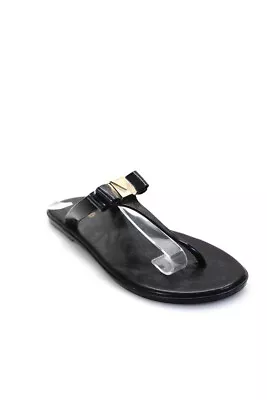 Michael Kors Women's Jelly Flip Flops With Gold Tone Bow Accent Size 6 • $2.99