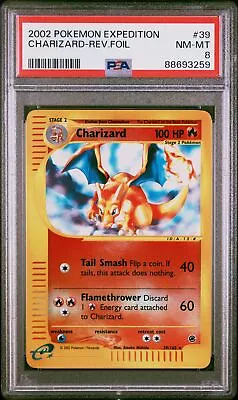 PSA 8 2002 Pokemon Expedition #39 Charizard Reverse Holofoil NINTENDO NO RESERVE • $0.99