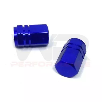 Valve Dust Caps Tyre Blue For Yamaha YZF-R125 YBR125 MT125 YS125 • £4.99