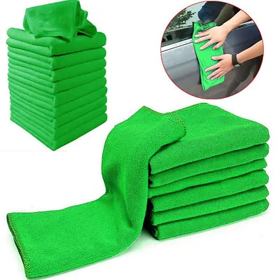 Microfiber Washcloth Car Care Cleaning Towels Soft Cloths Tool Accessories Green • $5.78