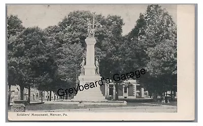 Soldiers Monument MERCER PA County Pennsylvania Vintage Postcard • $5.99