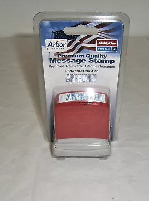 NIP Arbor Products Blue  APPROVED   Message Stamp Stamper  • $2.99