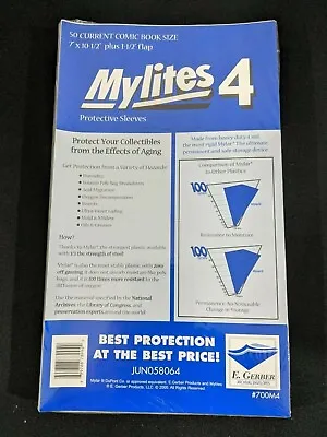 50 E. Gerber Mylites 4 Mil Mylar Current Age Comic Book Sleeves 700M4 7  X 10  • $28.95