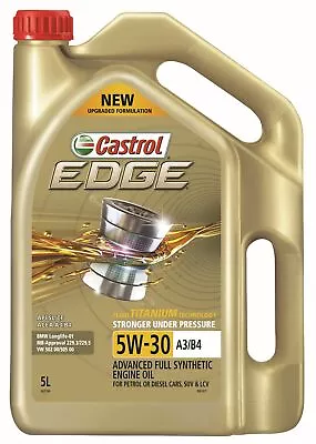 $71.95 • Buy Castrol EDGE 5W-30 A3 B4 Engine Oil 5L 3421196 Fits Mitsubishi Lancer 1.8 Tur...