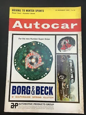 £4.99 • Buy Autocar Magazine 29 November 1963 Humber Hawk 