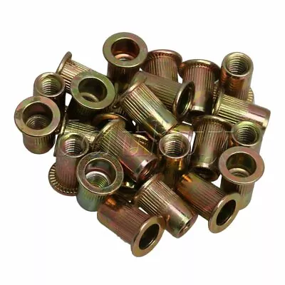 6mm Threaded Rivet Nut Inserts Rivnut Nutsert Carbon Steel M6 25pcs • $11.70