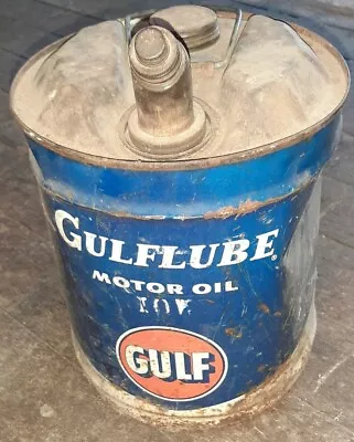 Gulflube Motor Oil 5 Gallon Container Gulf Oil Company Original Shape • $70