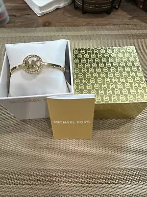 Michael Kors MKJX4116710 Women's Gold Luxury MK Logo Bangle Bracelet • $60