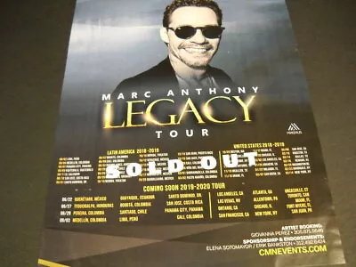 MARC ANTHONY 2018-2019 Sold Out And Coming TOUR DATES Promo Poster Ad LEGACY • $9.95