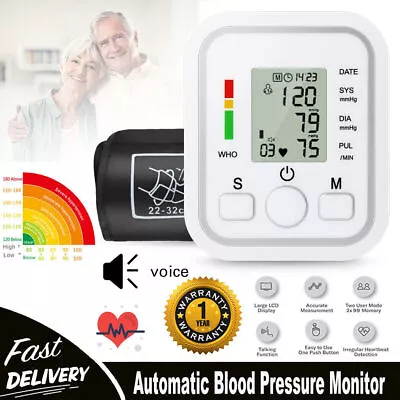 2024 Digital Automatic Blood Pressure Monitor Upper Arm BP Machine Heart Rate LF • $11.49