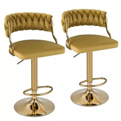 2set Itzcominghome Bar Stools Dining Chair Breakfast Kitchen Golden Stool  • £138.94