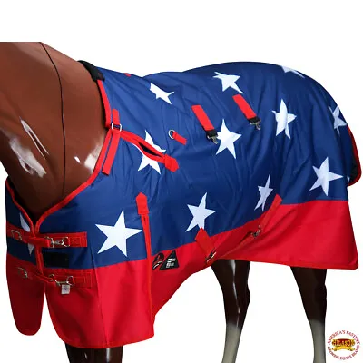 38HI Hilason 600D Winter Waterproof Poly Miniature Turnout Horse Blanket US Flag • $53.95