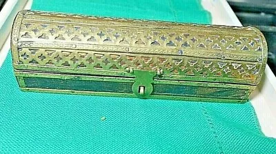 Vintage Hollywood Regency Filigree Gold Metal Trinket Jewelry Watch Box Casket • $16.69