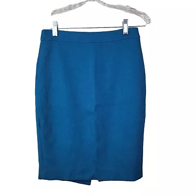 J Crew No. 2 Pencil Skirt Size 00 Career Professional Teal 100% Wool Jewel Tone  • $16.99