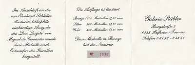 £196.33 • Buy Cervantes - Don Quijote. Eberhard Schlotter 1977- Gallery Stübler,Hofheim / Taun