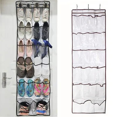 $14.99 • Buy 24 Pockets Hanging Shoe Storage Over The Door Shoe Organizer Shoe Rack Holder
