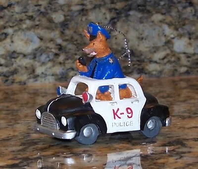 K-9 Police Dog Driving Squad Car Christmas Tree Ornament Figurine K9 Cool • $18.55