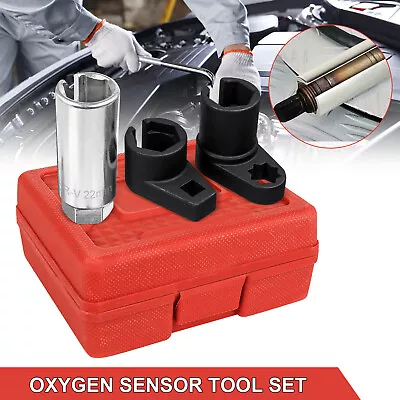 3Pcs O2 Oxygen Lambda Sensor Socket 6 Point Wrench Tool Remover Installer Set • £10.59