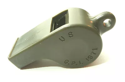 USGI 1971 Vietnam Era OD Green Plastic Whistle Survival M.P. Drill Instructors • $10.99