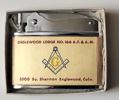 Vintage  Masonic Emblem  Lighter Englewood Colo. Co. Lodge # 166 A.f. & A.m. • $65