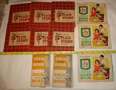 Vintage Savings Trading Stamp Saver Books Gold Bond MacDonald Plaid S&H Green • $9.99