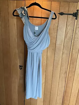 RED Valentino GreyBlue Evening Occasions Dress Brides Maid Lace Silk M New • £80