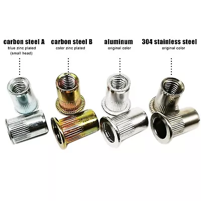 M3 M4 M5 M6 M8 M10M12 Flat Head Threaded Binding Rivet Nut Insert Rivnut Nutsert • $52.99