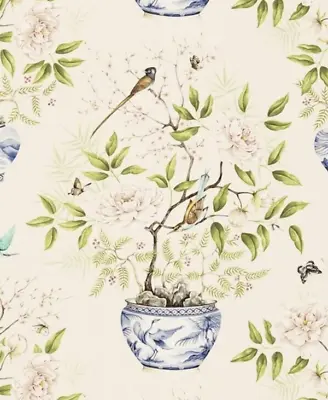 ZOFFANY CURTAIN FABRIC DESIGN Romey's Garden  METRES 100% LINEN BLOSSOM • £69.99