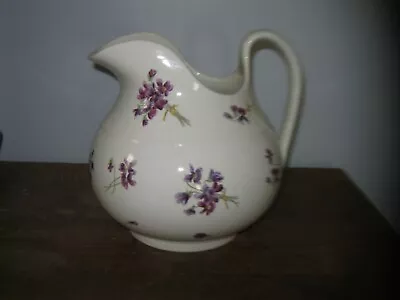 Antique Lovely White IRONSTONE Large PITCHER With VIOLETS Mintons England  • $39.95