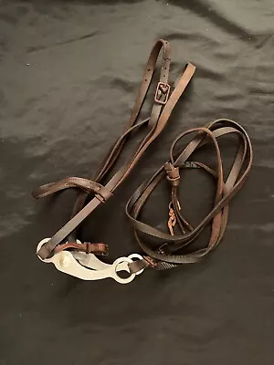 Vintage Aluminum Horse Bit Tack Reigns Leather Stitched Read • $34.95