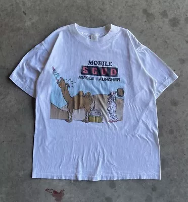 Vintage 90s Funny Mobile Scud Missile Launcher Military T Shirt Medium  • $49.49