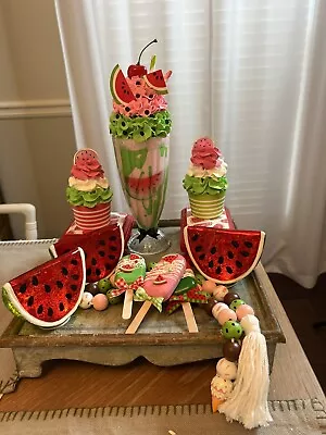 Summer Watermelon Table Decor: Milkshake Cupcakes And Valerie Mercury Lights • $18