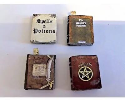 Set Of 4 Witches Assorted Leather Spell  Books For A 1/12 Scale Dolls House • £4.50