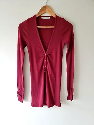 VIKTORIA + WOODS Berry Long Sleeve Wool Button Down Knit Cardigan SIZE 2 • $59.50