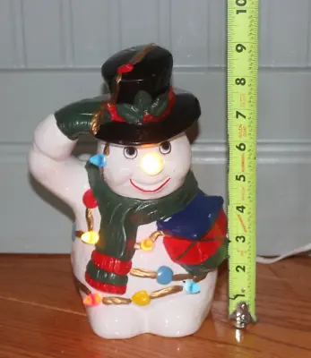Vintage 8  Lighted Snowman Frosty Ceramic Mold • $25.75