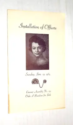 Order Of Rainbow Girls Installation Officers 1964 Portland OR Program Masonic • $9.99