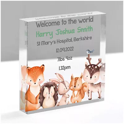 £13.99 • Buy Personalised New Baby Boy Gifts New Born Baby Boy Son Woodland Animal Nursery