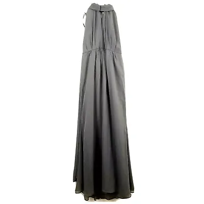 White By Vera Wang Halter Gown Bridesmaids Dress Size 8 Charcoal Gray VW360197 • $10