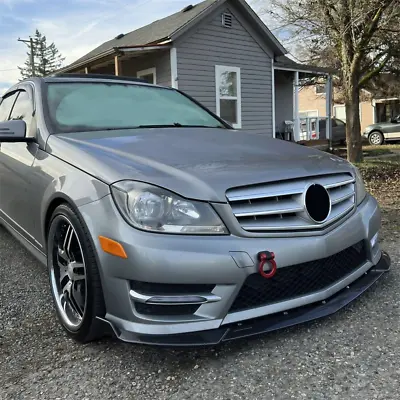 Carbon Fiber For Mercedes-Benz W204 W205 C250 Sport Front Bumper Lip Spoiler Kit • $57