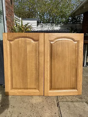 PAIR OF KITCHEN OAK FRAMED DOORS 450 X 720mm SUITABLE TO PAINT   STOCK DX701 • £85